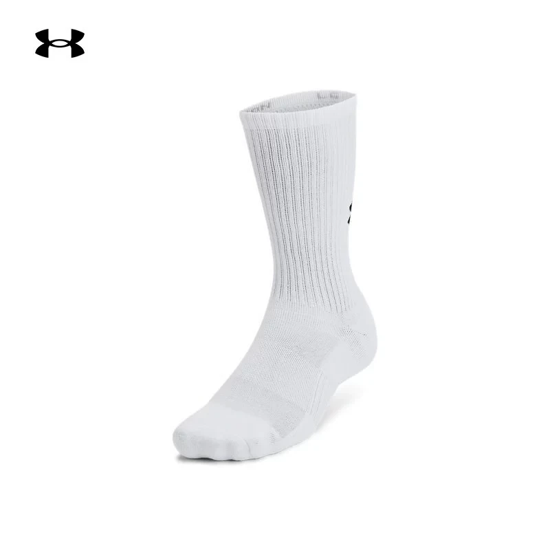 安德玛官方UA春季Cotton 3情侣训练运动中筒袜—3双装1386311