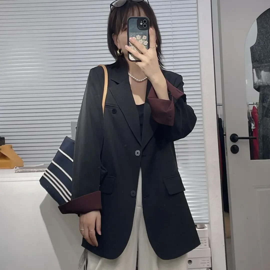 【姚姐定制】Y301“秋季上新”拼接韩版休闲西装外套