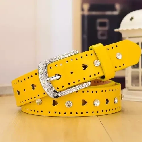 BlingblingBelt多巴胺辣妹霹雳水钻闪耀搭配皮带水钻桃心腰带