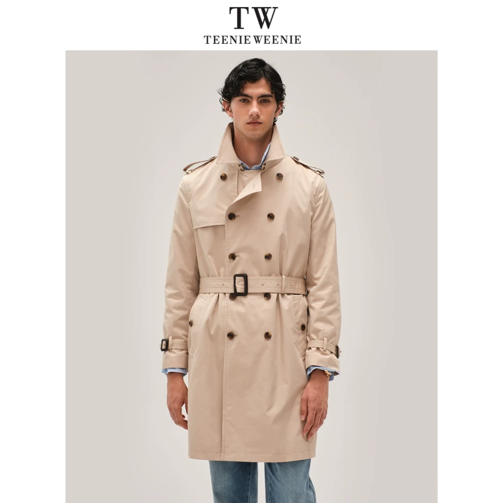 TeenieWeenie简约风衣2025新款翻领中长款复古外套TNJT255201N