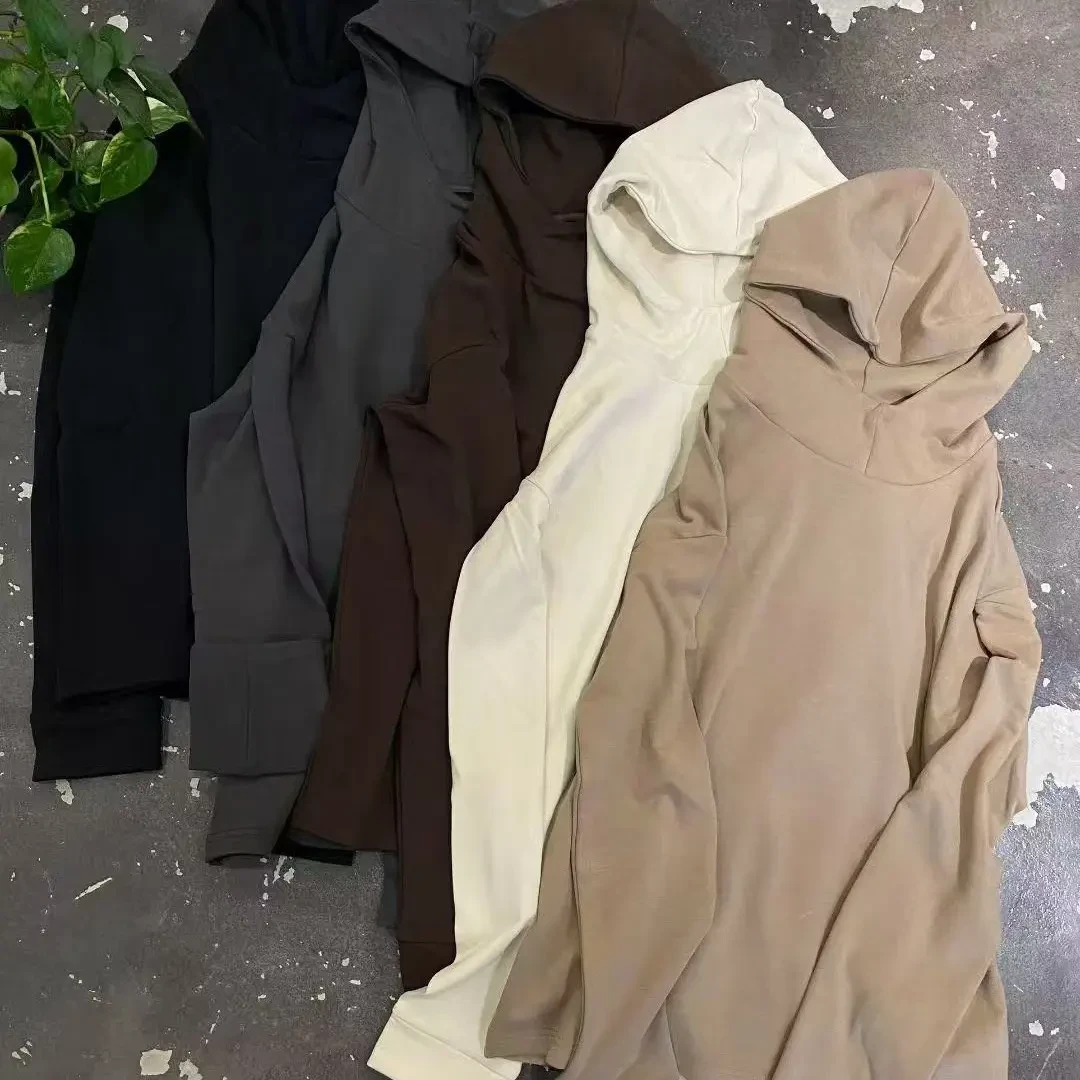 古兰木冬季新款双面德绒连帽文艺休闲宽松卫衣外套