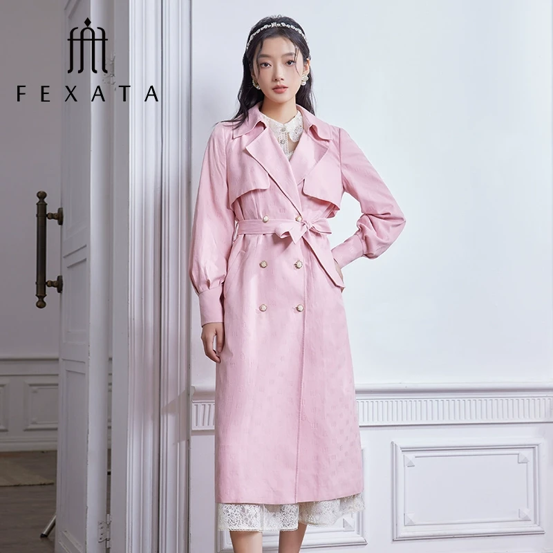 【小朱专属】FEXATA斐格思复古双排扣通勤干练风衣外套女F41K07