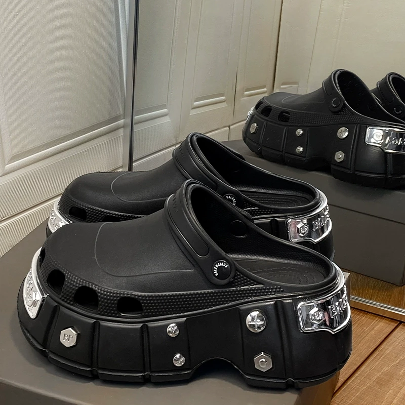 洞洞鞋2026新款厚底增高包头拖鞋外穿防滑防臭休闲凉鞋男女情侣款