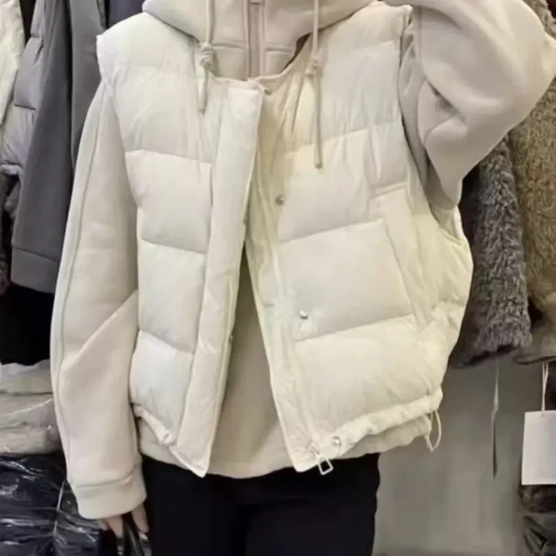 新款韩版简约纯色慵懒风保暖马甲