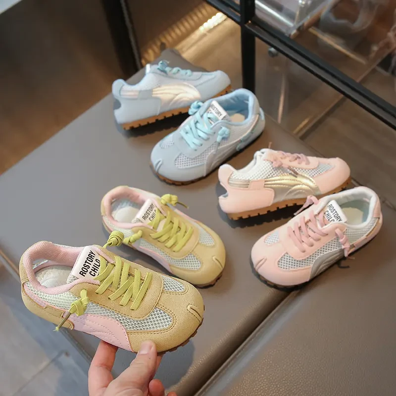 儿童网面宝宝软底痞帅儿童小白鞋运动鞋跑步春秋女童童鞋透气单网