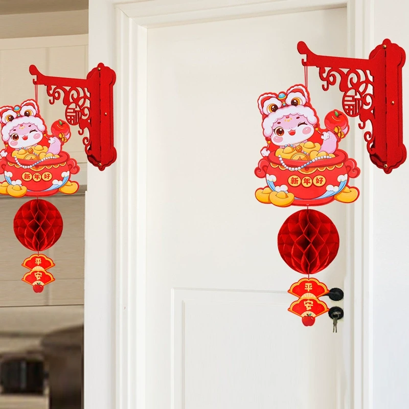 蛇年灯笼挂件2025新款新年挂饰装饰房门壁挂支架过年乔迁门口布置