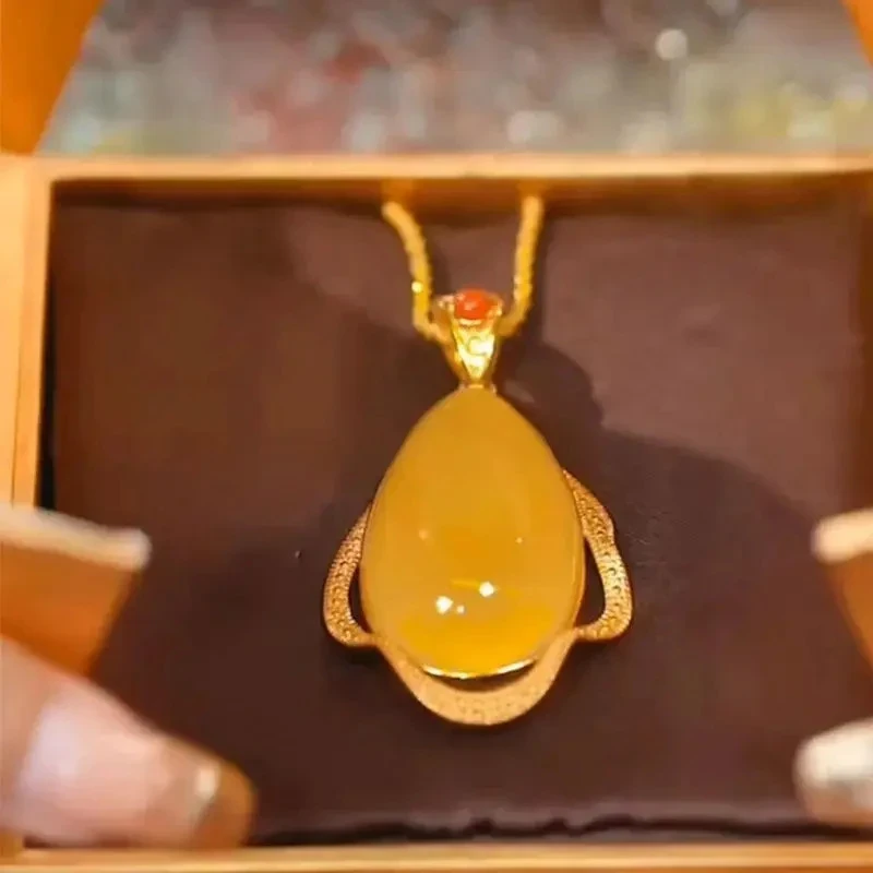 抢【海洋之心】新款轻奢时尚百搭冰黄复古水滴高端气质优雅节日礼物