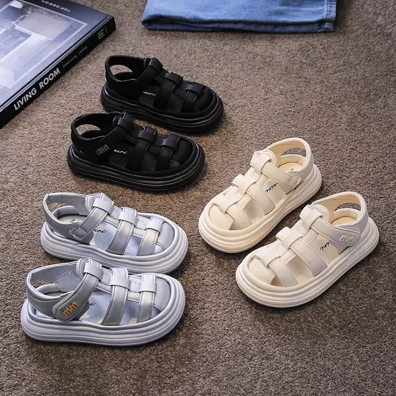 ABC儿童凉鞋包头运动风轻便罗马鞋2025夏季新款男童女童软底凉鞋