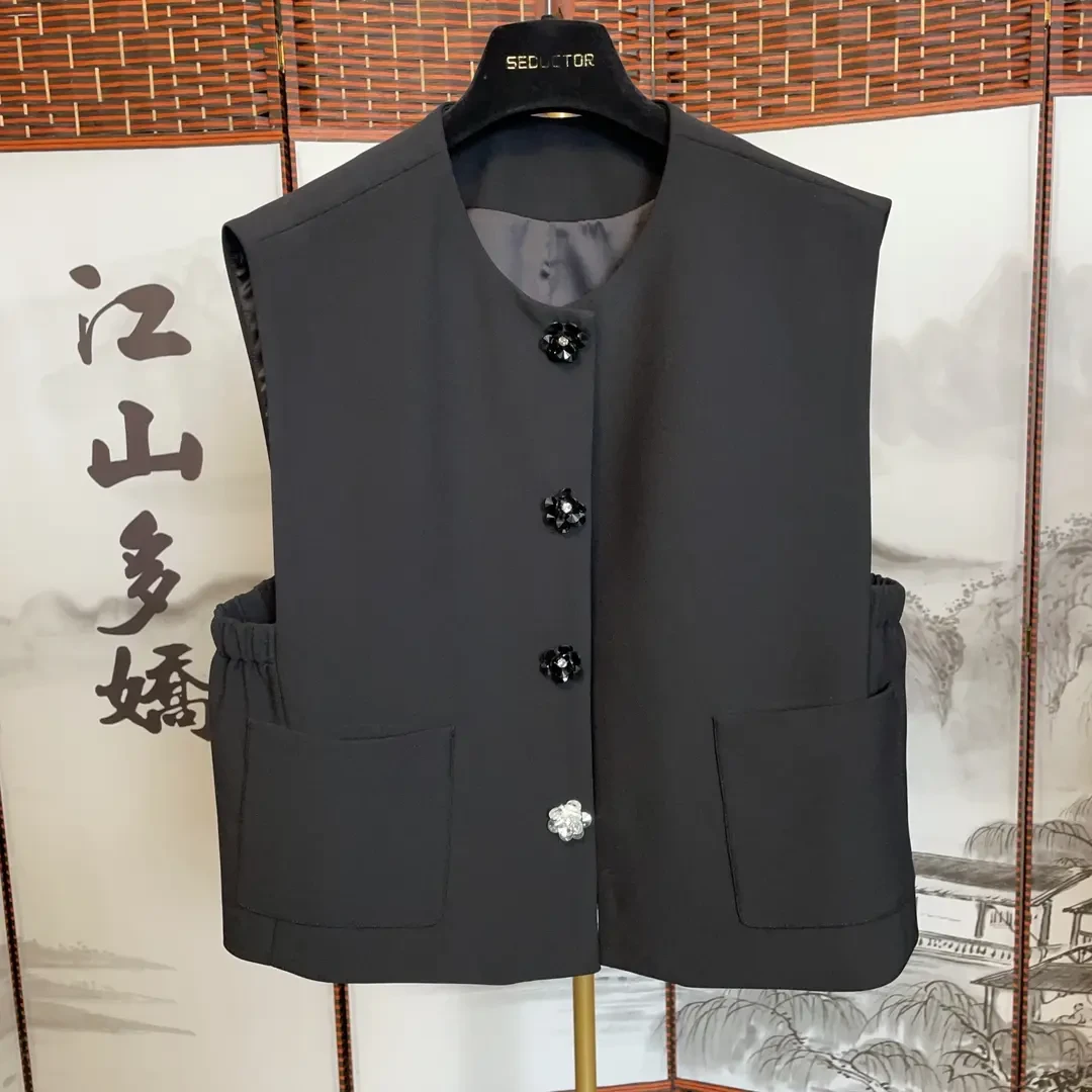 原创高定彩扣马甲背心女