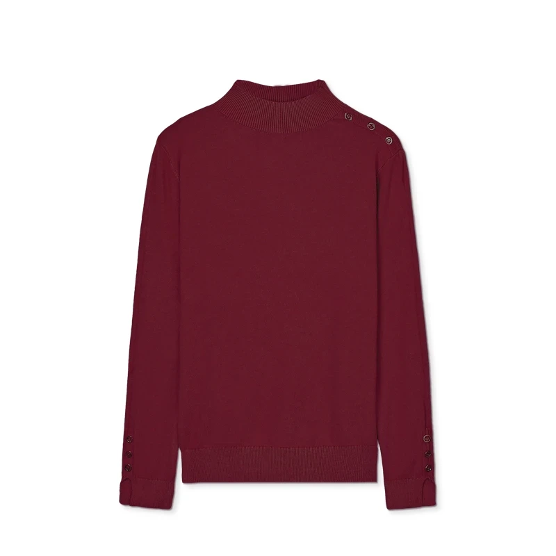 【柜清】半高领纯色长袖针织衫秋装百搭洋气上衣（断码M码）T492