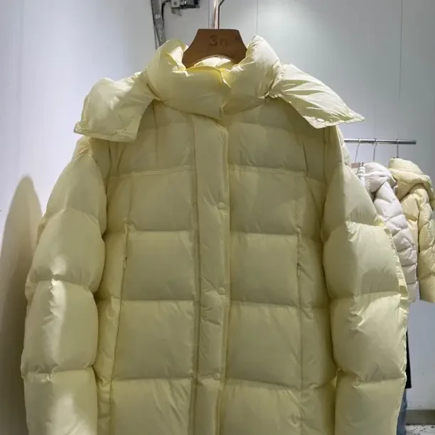 香港一诺7121款新国标白鸭绒可拆连帽韩系中长款冬季新款