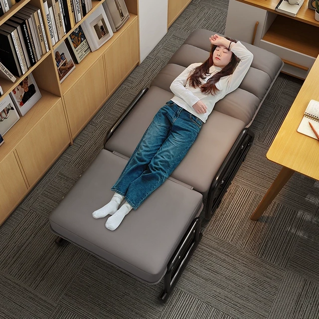 办公室午休午睡单人床折叠躺椅坐睡两用椅可躺可坐椅靠背沙发座椅
