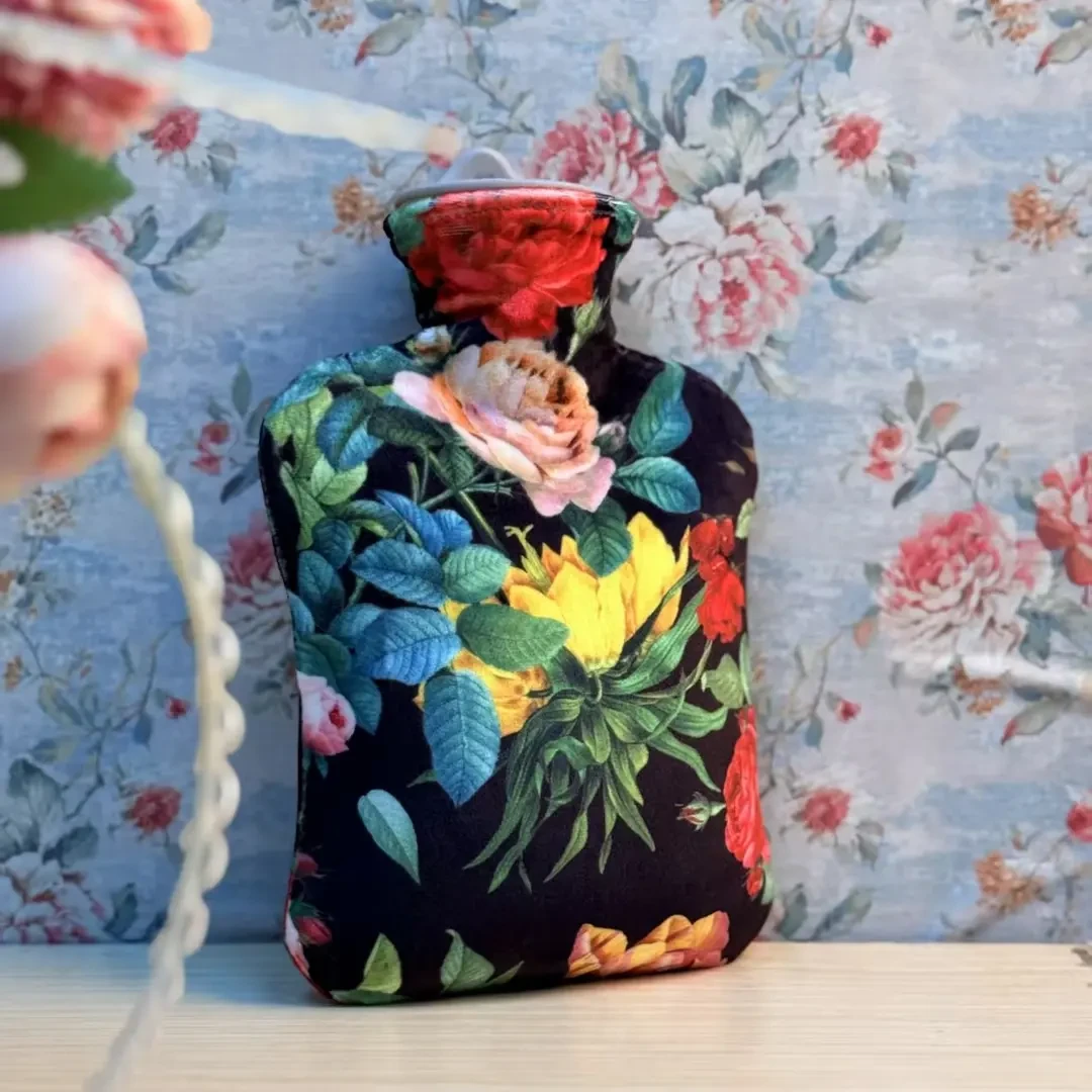 冬天热敷冲注水热水袋大号防爆pvc绒布印花暖手暖宫暖手宝暖足