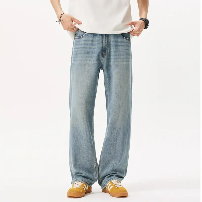 牛仔裤2025夏季薄款清爽cleanfit美式水洗莱赛尔柔顺宽松直筒长裤