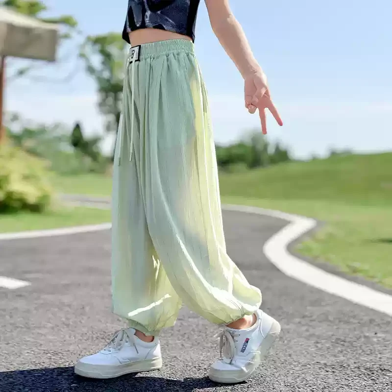 女童裤子夏季薄款2025新款女孩夏款休闲冰丝防蚊裤儿童夏装灯笼裤