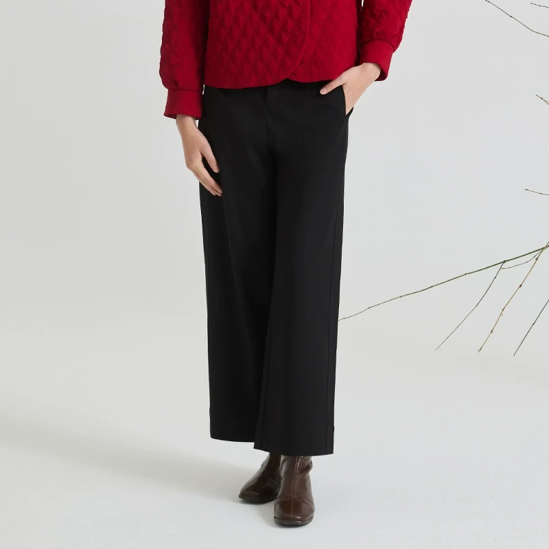 《让酒》黑色直筒裤FK3321/251