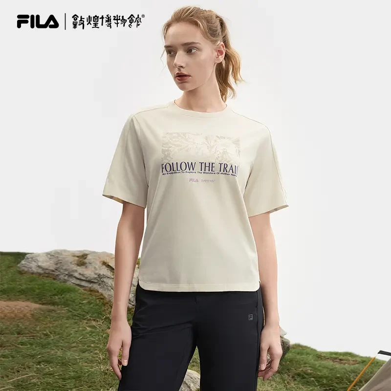 Fila/斐乐24年新款休闲女士百搭潮流户外运动休闲短袖A11W517106F