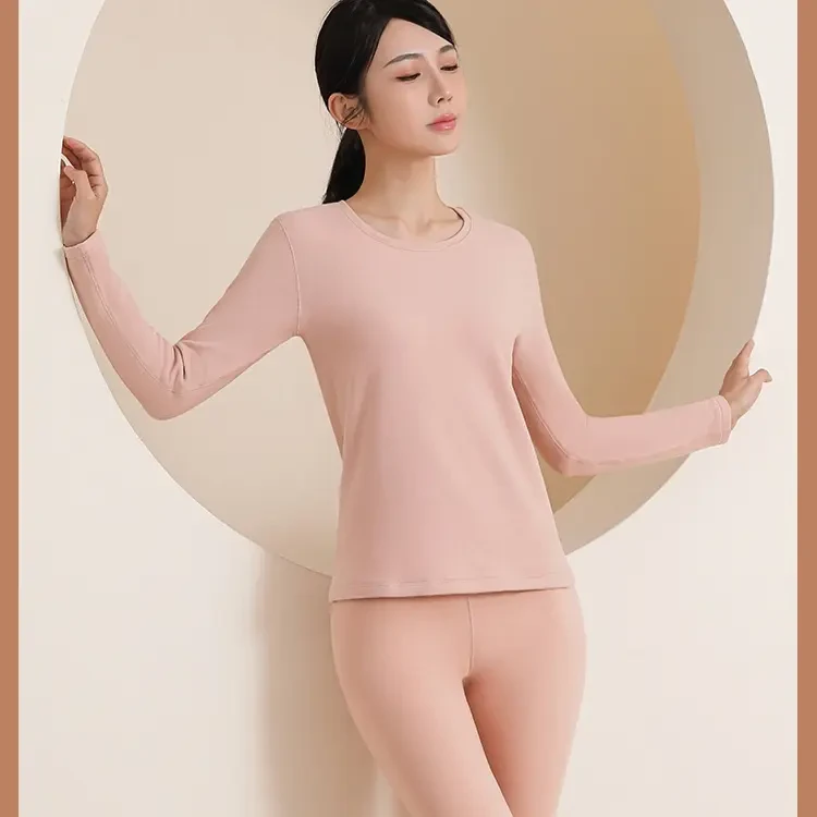 女圆领8918云朵棉保暖内衣套装打底