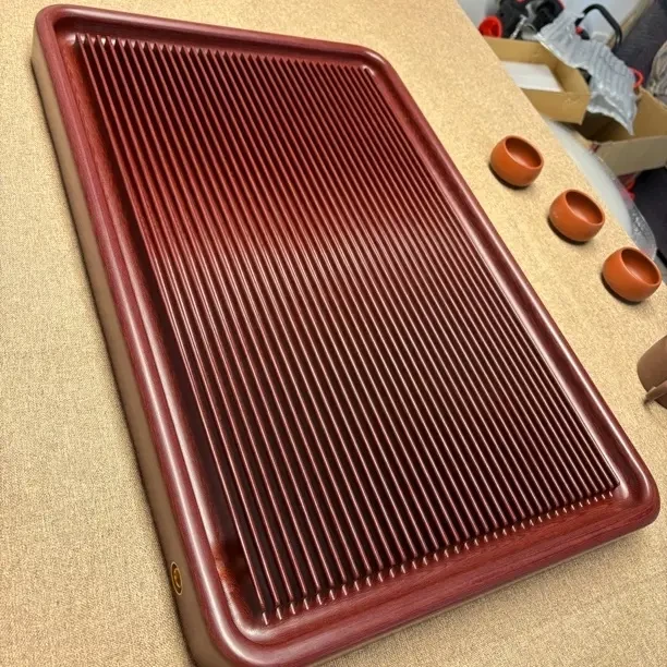 红檀色电木茶盘茶托盘高山流水款家用办公简约排水轻奢茶盘油盘