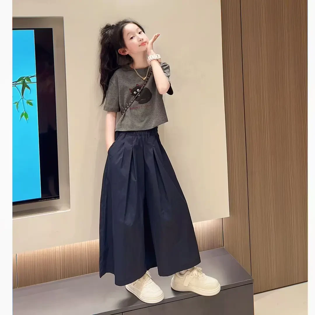 2025新款女童夏装休闲短袖中大童儿童女孩夏季时髦裙裤