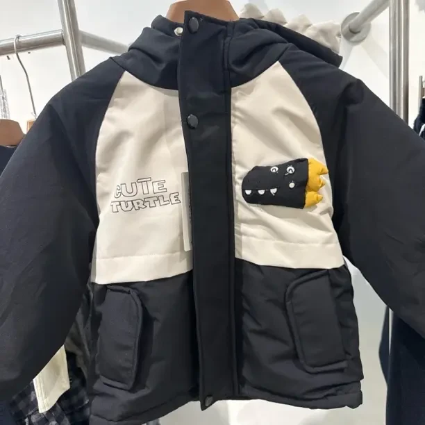 图案卡通风棉袄童装韩版卡通动漫加厚棉服领型保暖