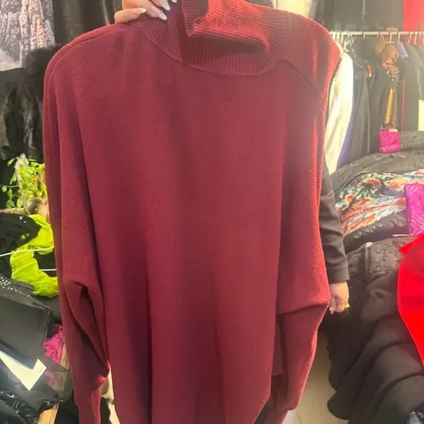 桑蚕丝羊毛慵懒风高领长袖不规则毛衣女款