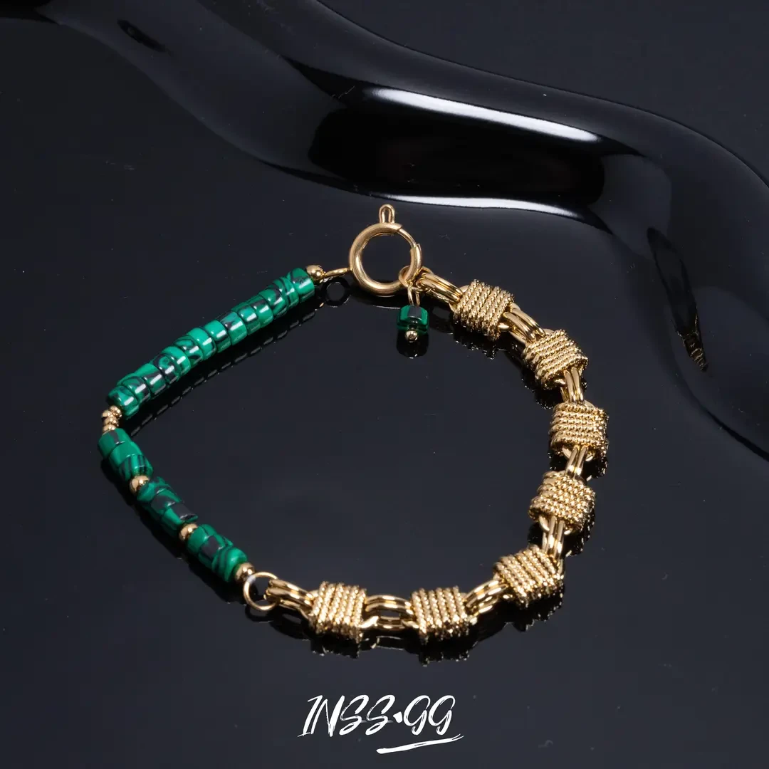 【INS · GG】手工气质轻奢百搭绿色重工手链S134