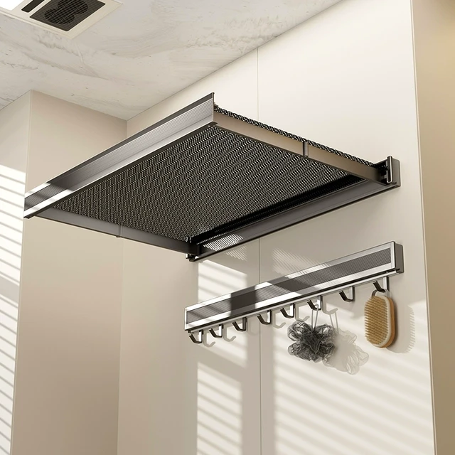 浴室小隐形折叠置物架墙上卫生间洗澡放衣干净衣服神器壁画收纳柜