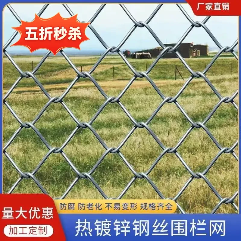 热镀锌铁丝网围栏果园养殖防护钢丝网养鸡养狗不生锈勾花网格栏网