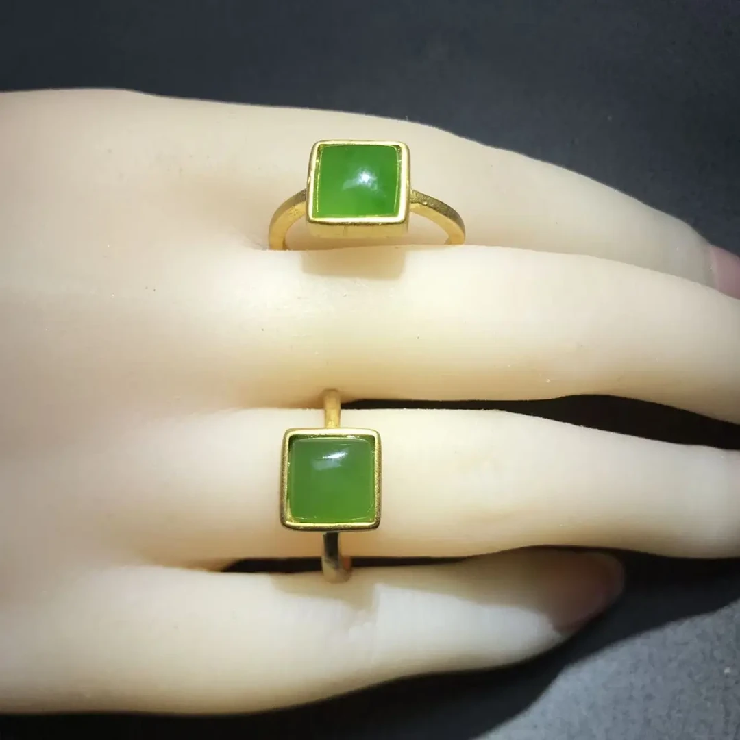 和田玉碧玉方糖简约百搭女士首饰