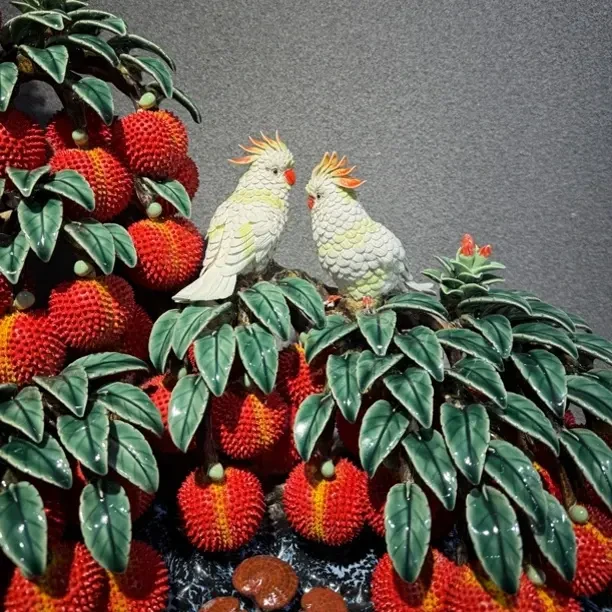 鹦有尽有超大荔枝石湾公仔摆件大吉大利80长75厘米高度