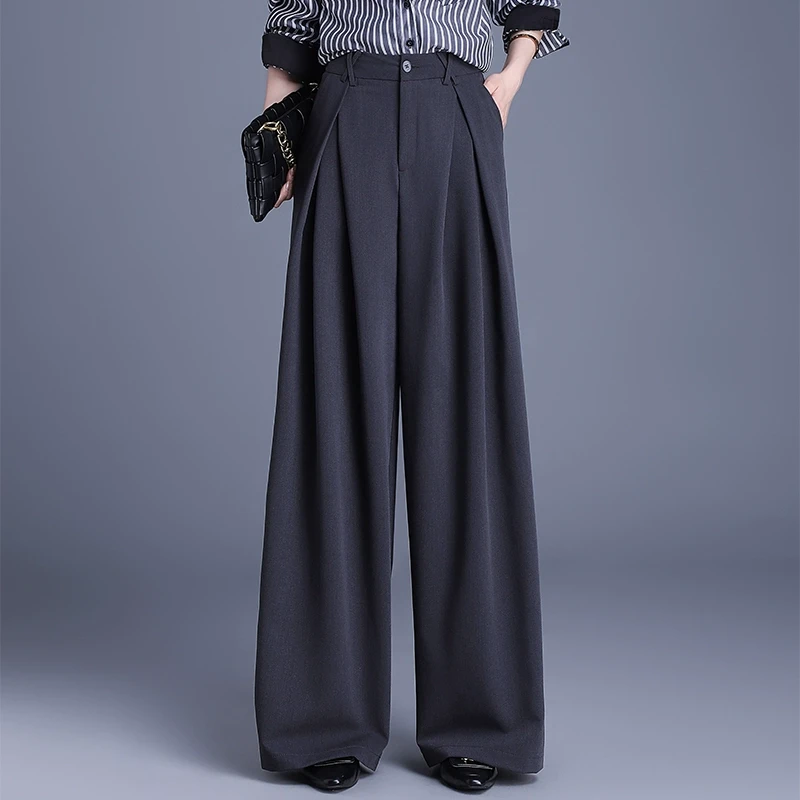 阔腿裤女大脚裤2025春秋新款bf慵懒风宽松显瘦垂感直筒拖地长裤子
