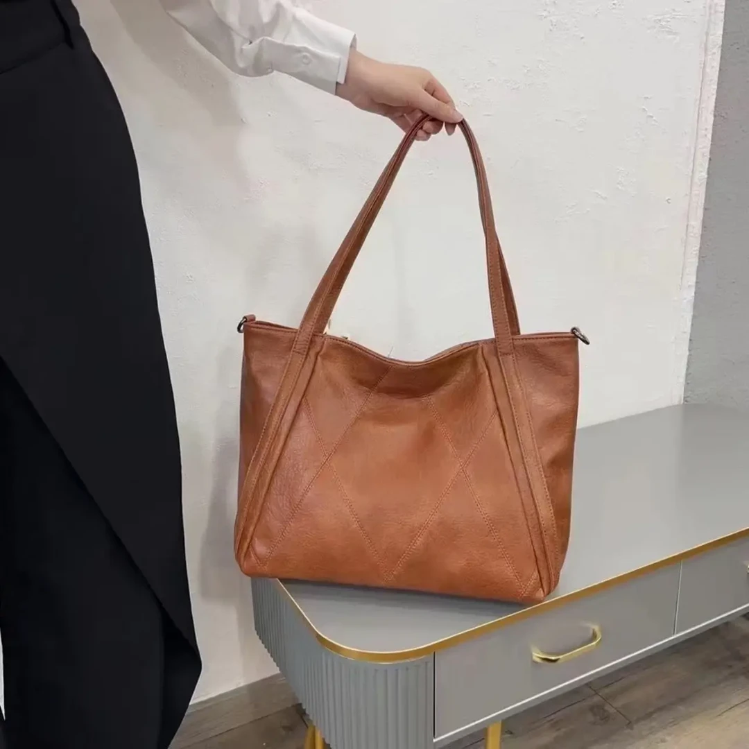 秋冬新款大容量托特包女士休闲百搭手提单肩包女包5113