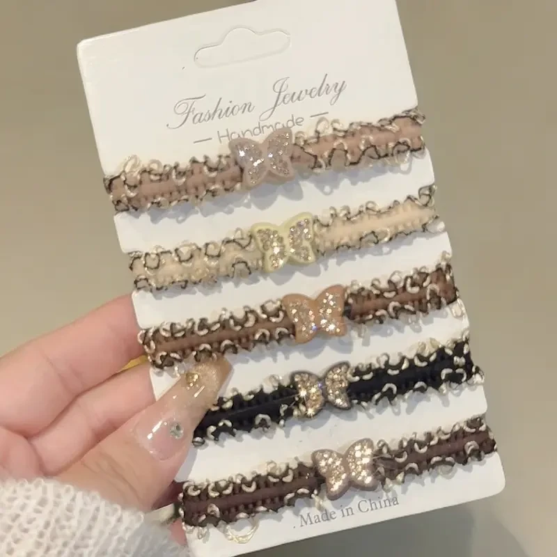 小香风简约头绳加粗高弹力发圈无痕不伤发皮筋高马尾发绳高弹发圈