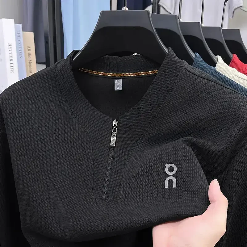 【半拉链卫衣】男士秋季新款经典半拉链长袖卫衣时尚上衣纯色休闲