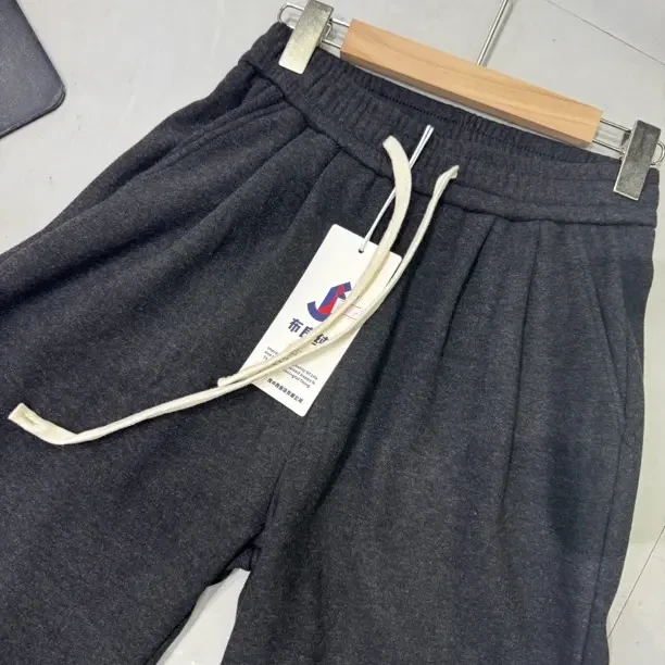 冬季加绒加厚糯米裤显瘦直筒垂感韩版百搭宽松阔腿裤女款