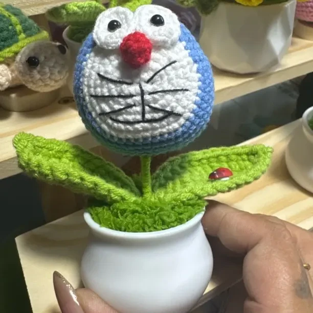 哆啦A梦小盆栽摆件