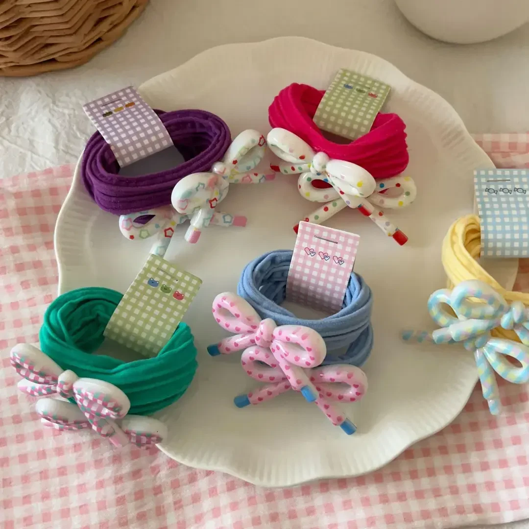 儿童碎花蝴蝶结毛巾圈发绳可爱少女心双马尾扎发皮筋耐用头绳发饰