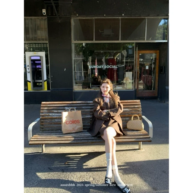 aaaaxbbb 那不勒斯清单 高级感西装套装垫肩休闲外套百搭吊带裙女