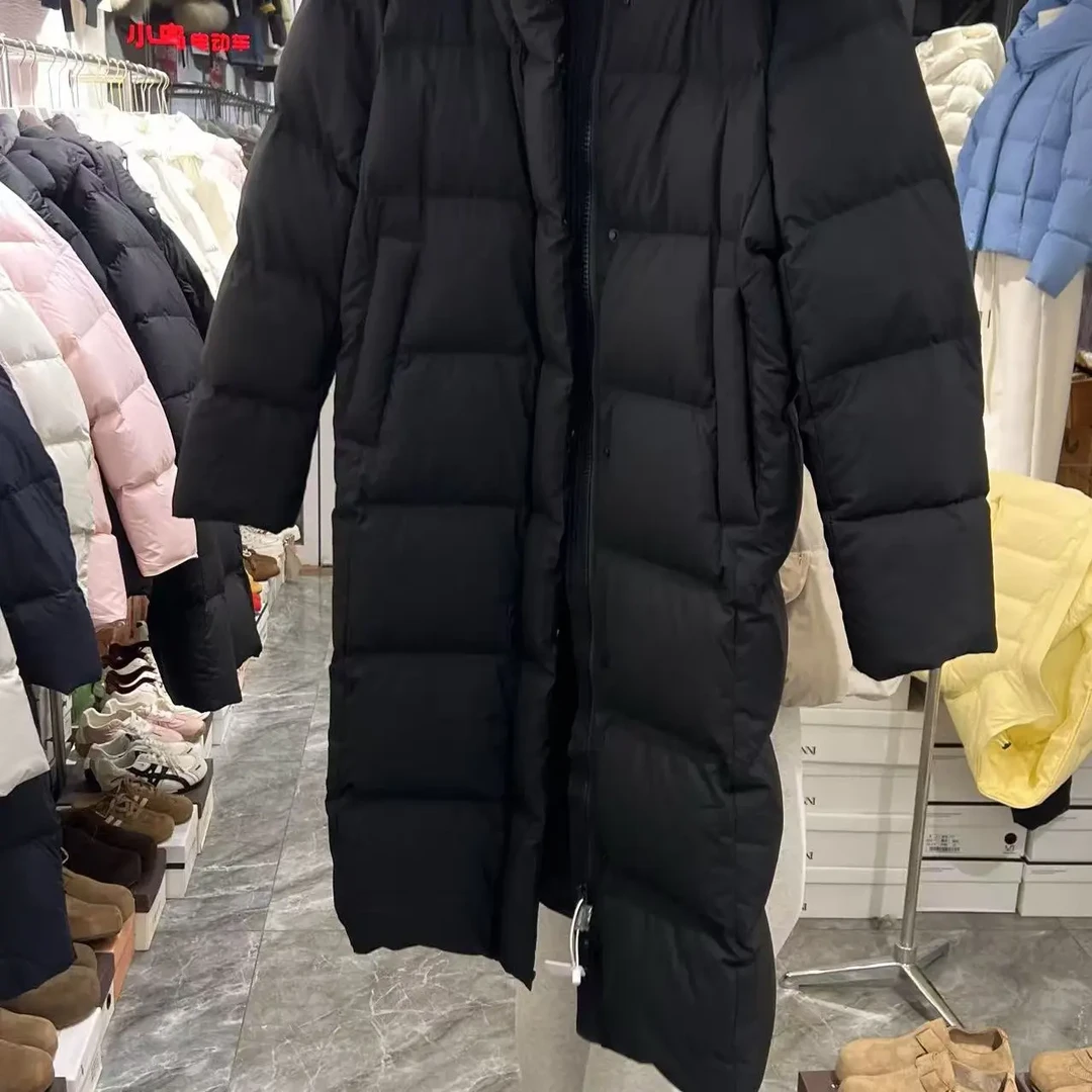 长款过膝加厚白鸭绒连帽冬季保暖宽松韩系休闲显瘦羽绒外套