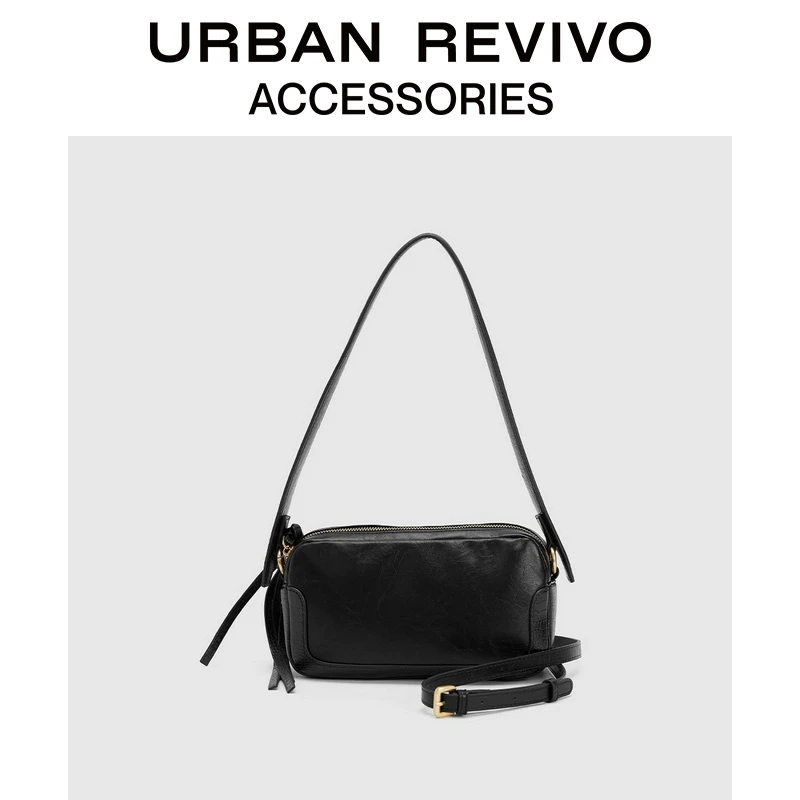 URBAN REVIVO2025春季新款女士多层拉链单肩斜挎包UAWB50039