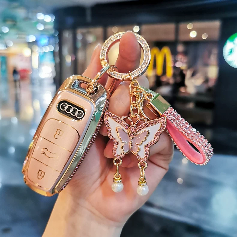 适用奥迪a6l钥匙套a4l车q5l包a3/a7l/a5/q7/a8/q4etron高级感扣女