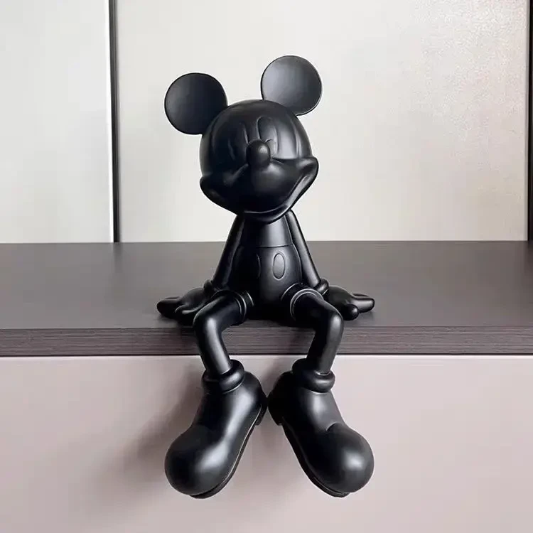 卡通坐姿米奇摆件客厅电视柜玄关轻奢装饰品潮流手办松弛感礼物