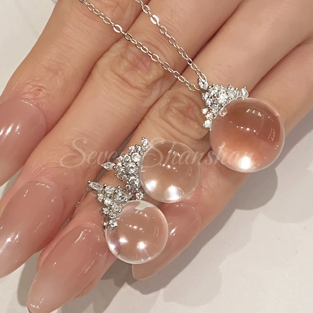 天然8A白水晶冰雪女王项链轻奢小众高级百搭多样发一