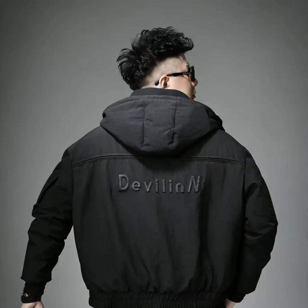 冬季90白鸭绒男士连帽加厚羽绒服防风冬季御寒外套