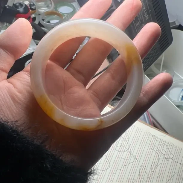 新疆彩玉三彩金丝玉手镯