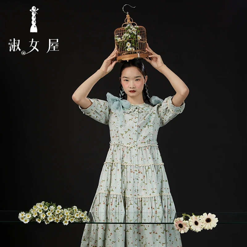 淑女屋官方旗舰店 十四行诗。连衣裙