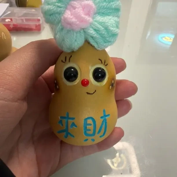 手工葫芦(来财)手作天然手把件盘玩解压DIY
