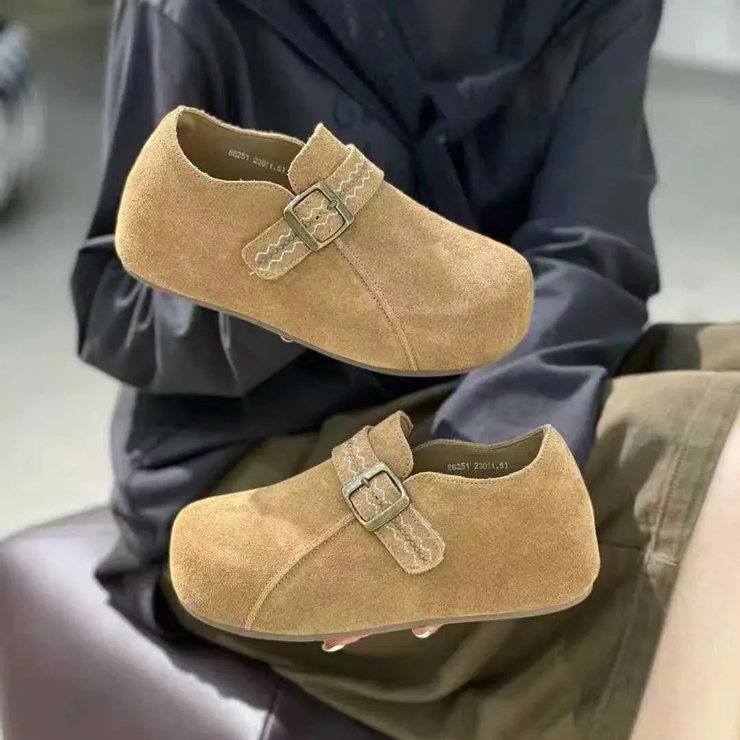 全皮四季勃肯厚底软底新款复古防滑百搭休闲鞋