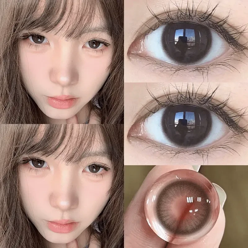 琪瞳【日抛10片】复古港风可可蜜糖美瞳三明治夹心小直径隐形眼镜